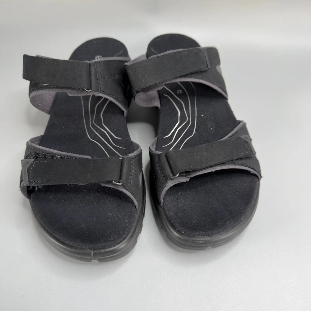 Ecco Offroad Womens US 6 - 6.5 6 1/2 EU 37 Sandals Black Adjustable Strappy Shoe - Picture 3 of 16